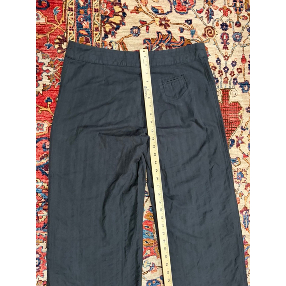 Cotélac Women’s Size 4 Black Pinstripe Wide Leg Cropped Pants Textured Cotton - Picture 10 of 10
